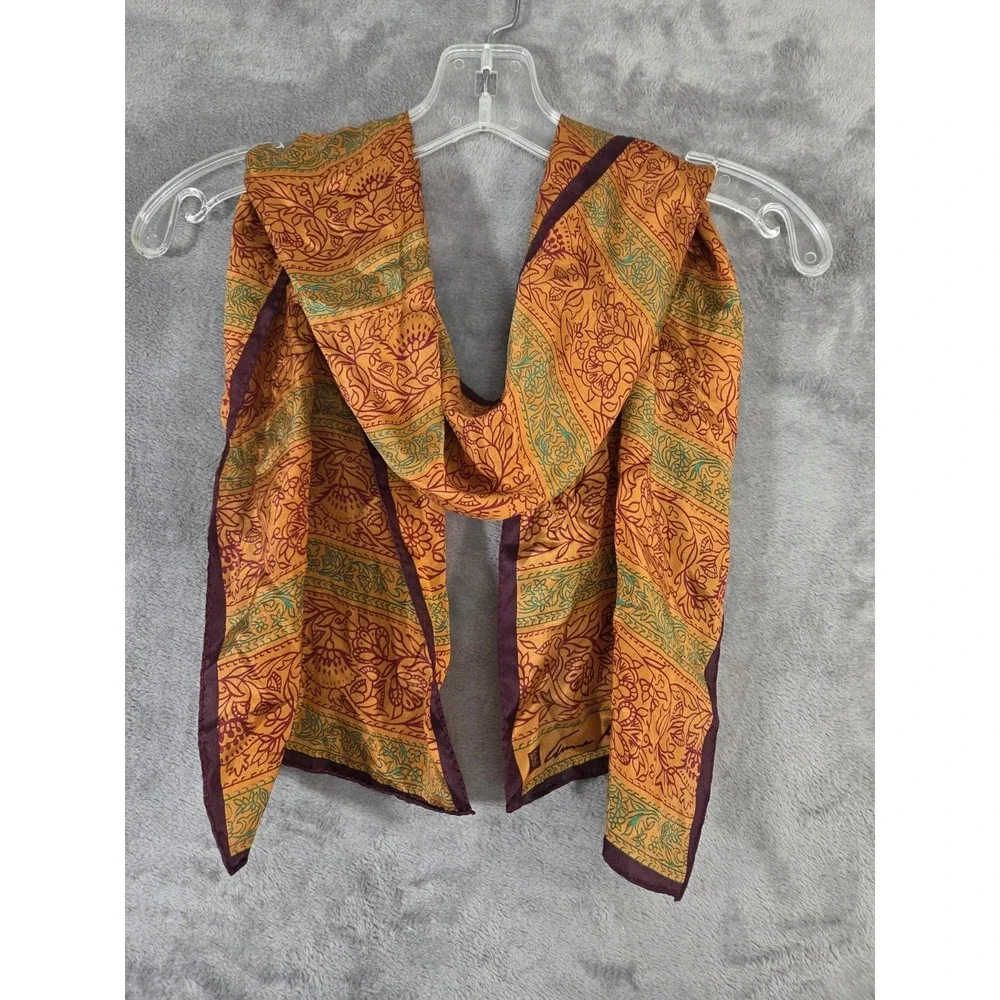 Vintage Anne Klein Silk Scarf Paisley Battik Gorgeous 52 inch Classic